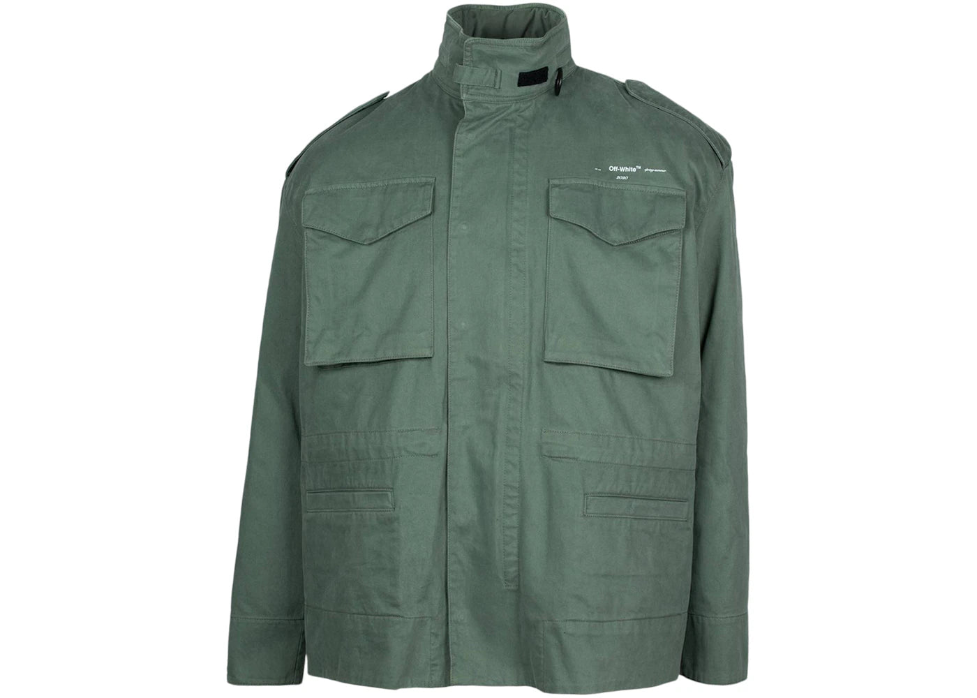 OFF-WHITE Padded Military Field Jacket Military Green/White