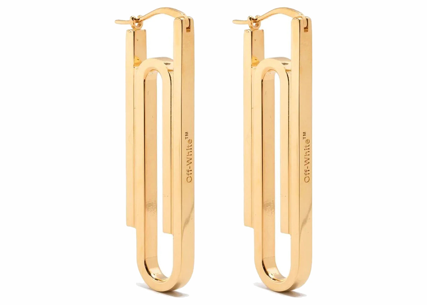 OFF-WHITE Paperclip Drop Earrings Gold