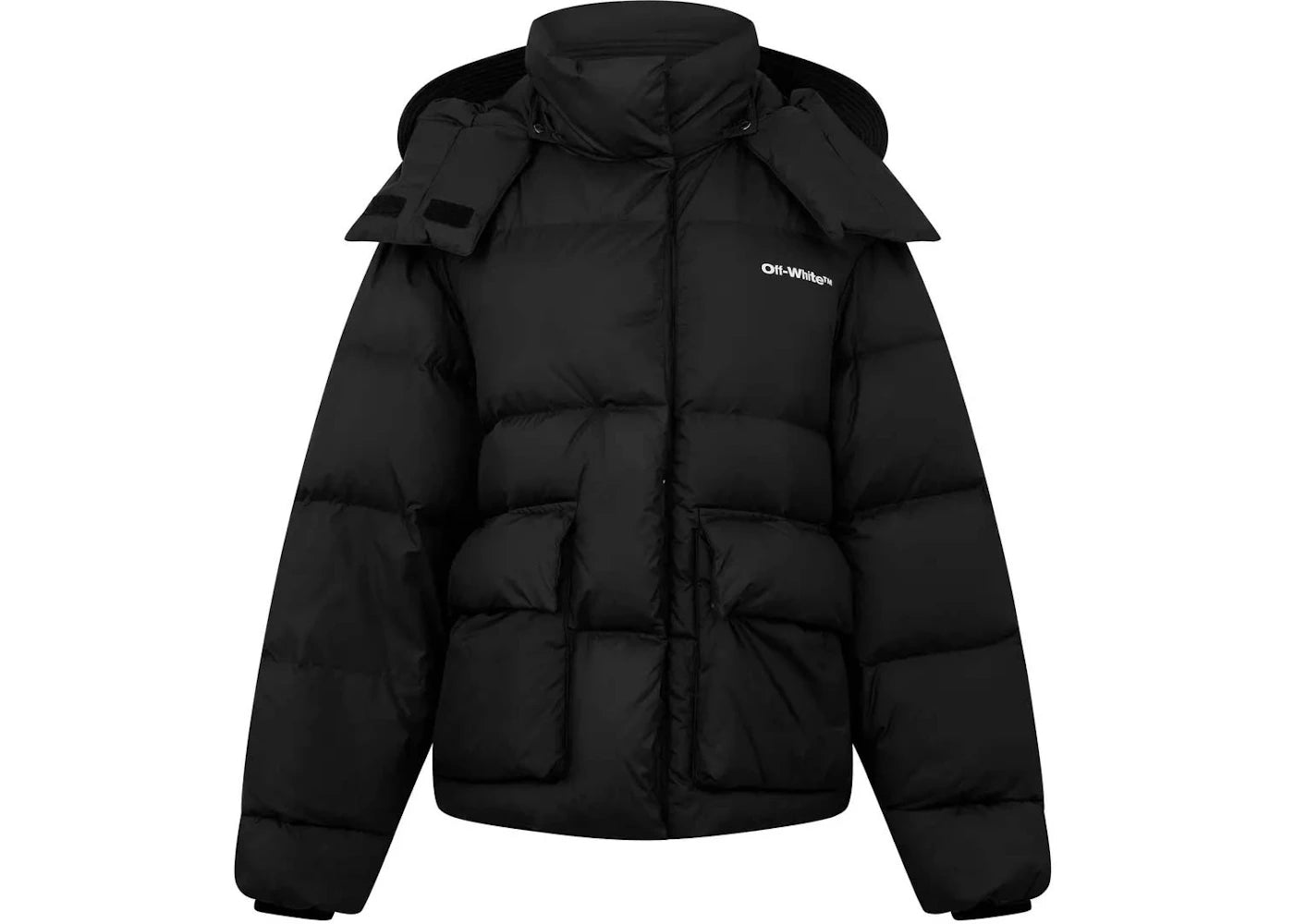 OFF-WHITE Peach Ny Arrow Over Down Puffer Coat Black/White