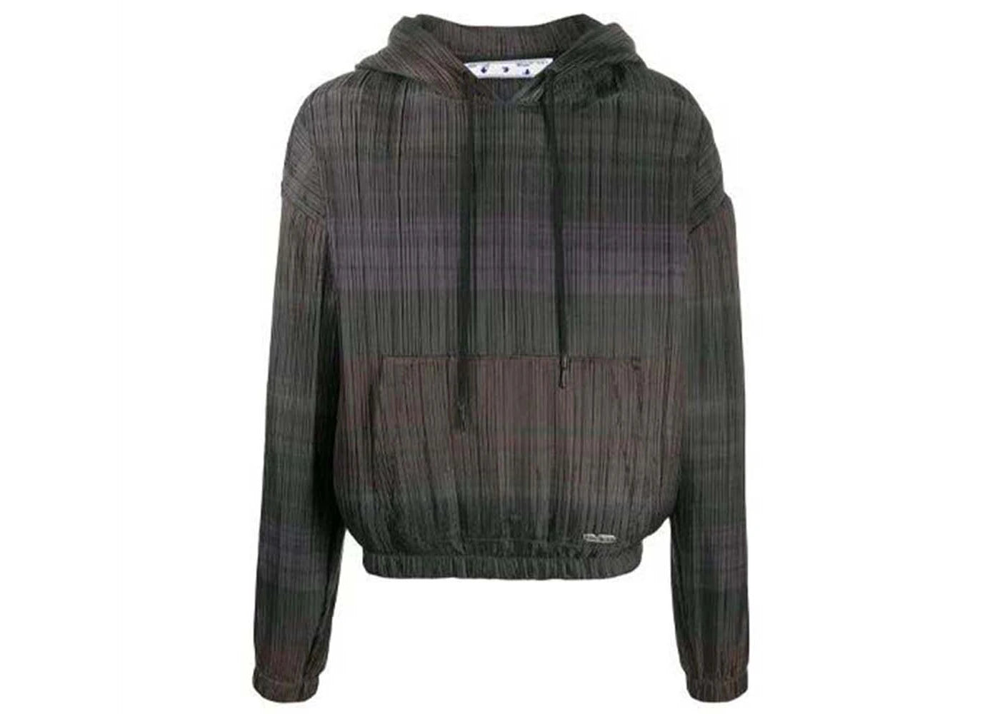 OFF-WHITE Plisse Over Hoodie Brown