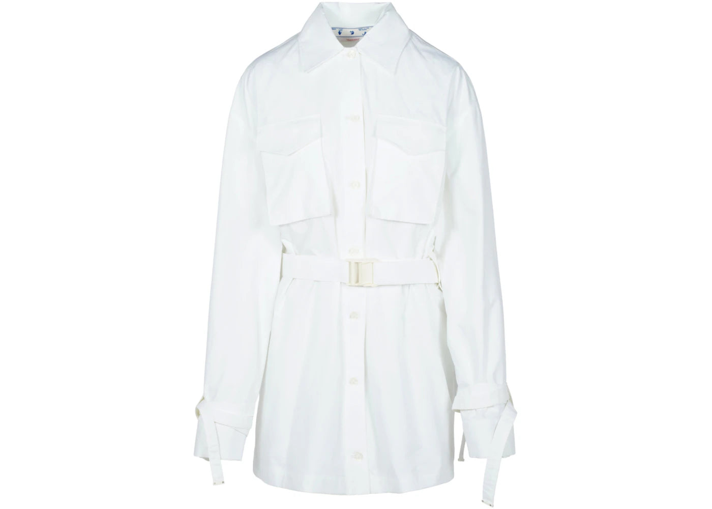 OFF-WHITE Poplin Cargo Shirt Dress White