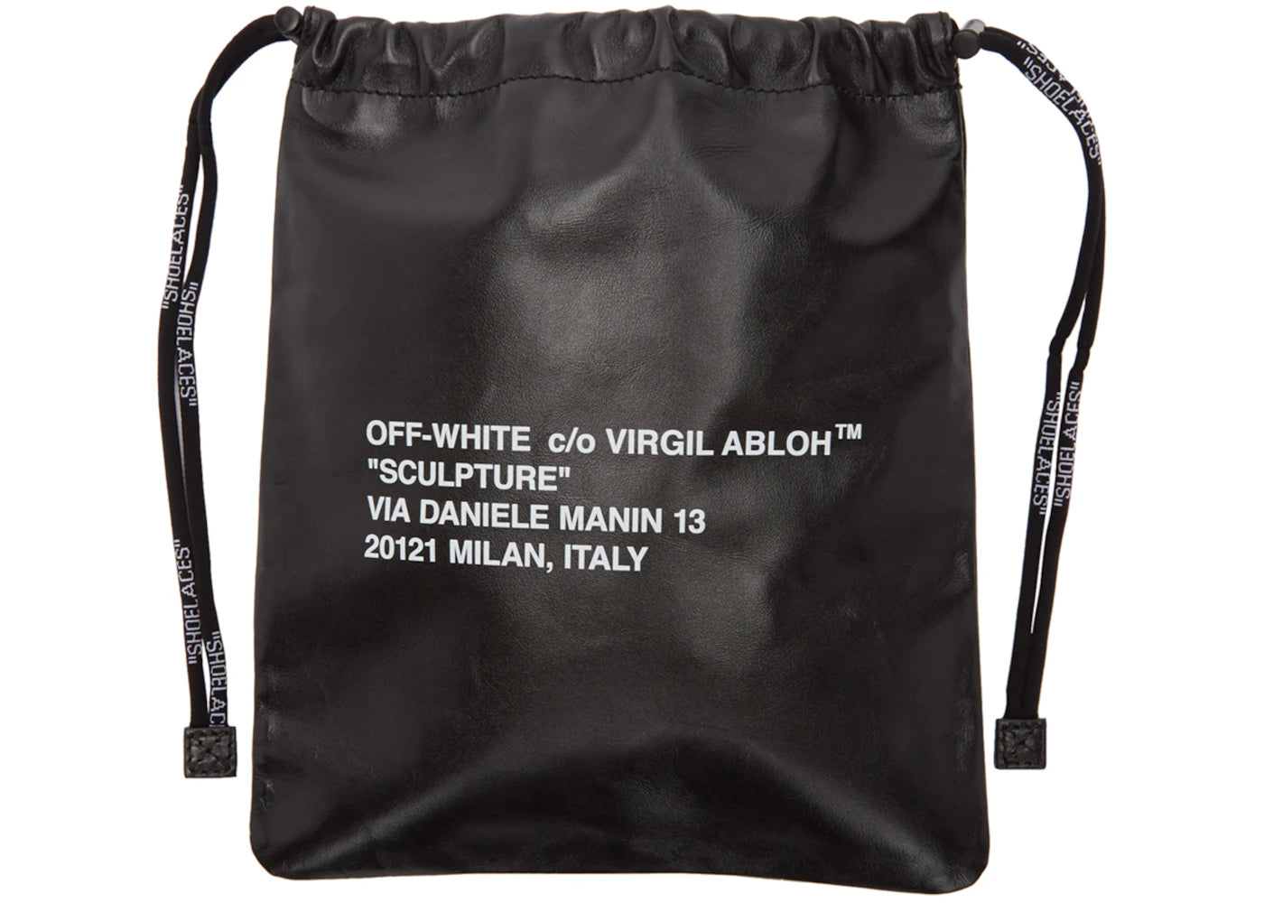 OFF-WHITE Pouch Sculpture Leather Small Black White