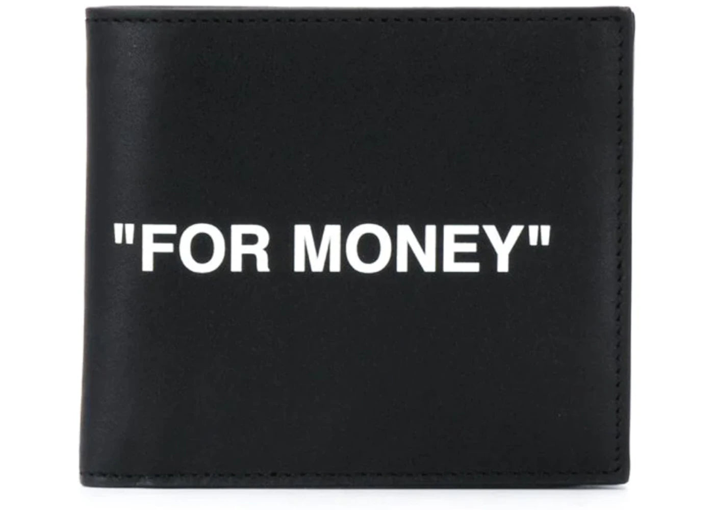 OFF-WHITE Printed Bi-Fold Wallet (4 Card Slot) "FOR MONEY" Black/White