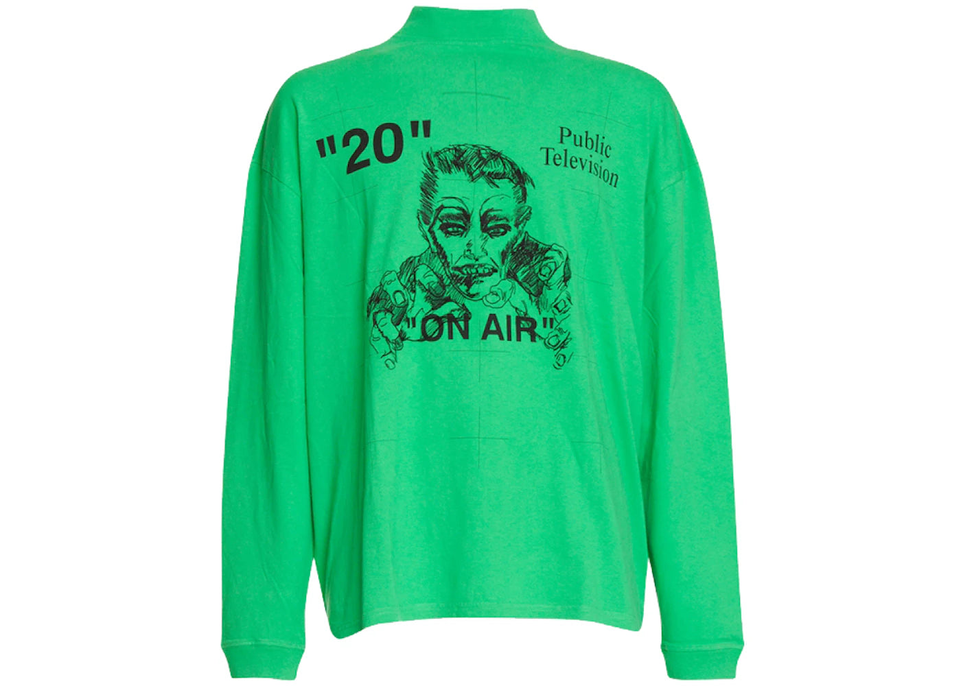 OFF-WHITE Public Television Long Sleeve T-shirt Green/Black