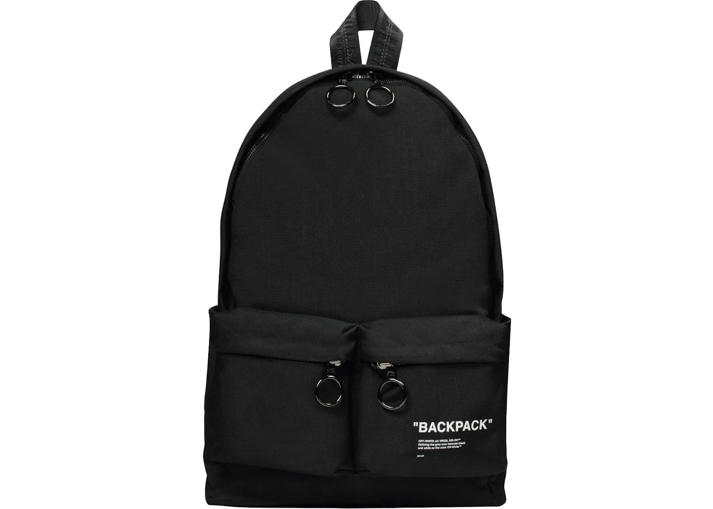 OFF-WHITE Quote Backpack Black-tone Black/White