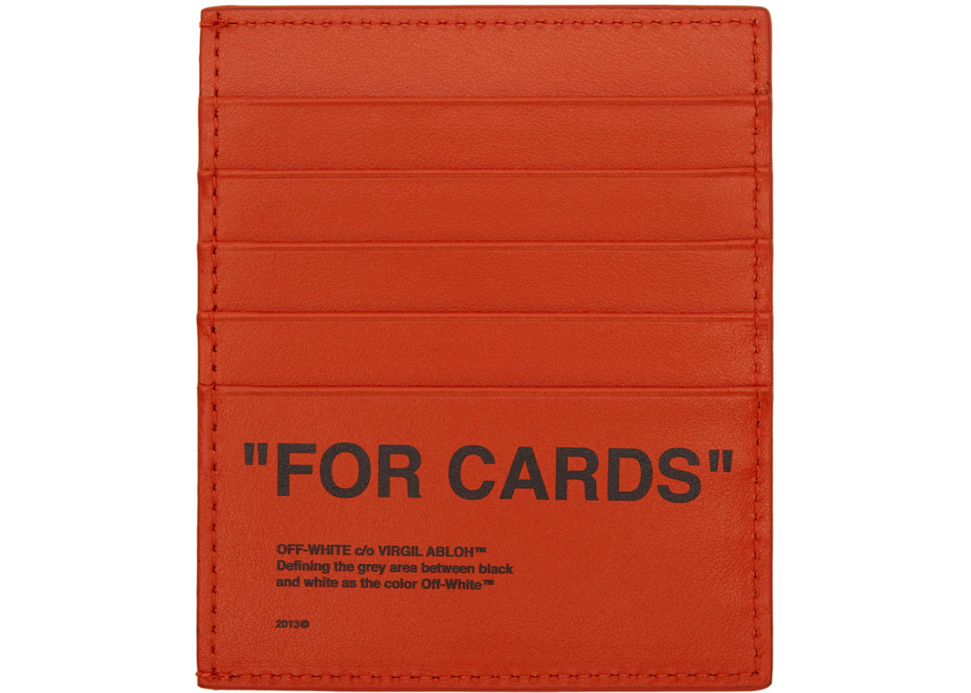 OFF-WHITE Quote Card Holder "FOR CARDS" Orange Black