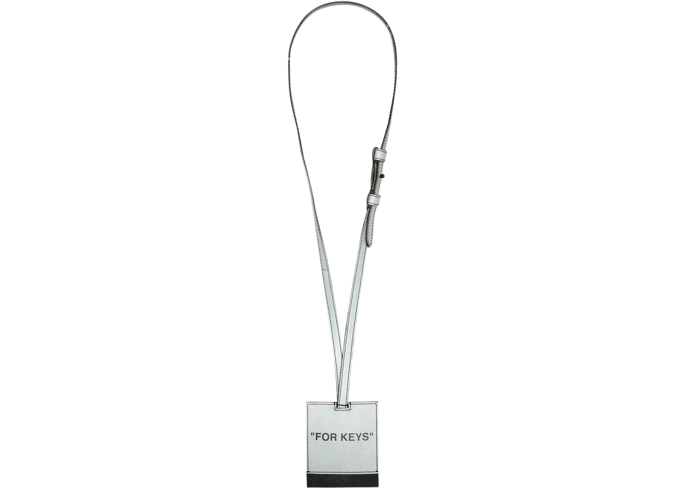 OFF-WHITE Quote Key Holder Silver/Black