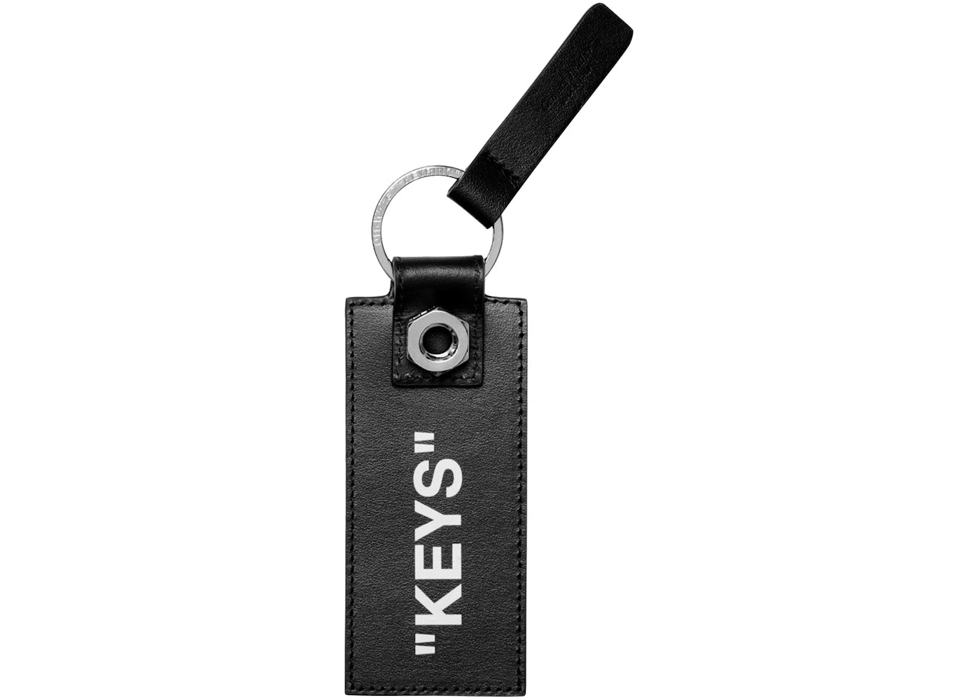 OFF-WHITE "KEYS" Quote Keychain Black/White