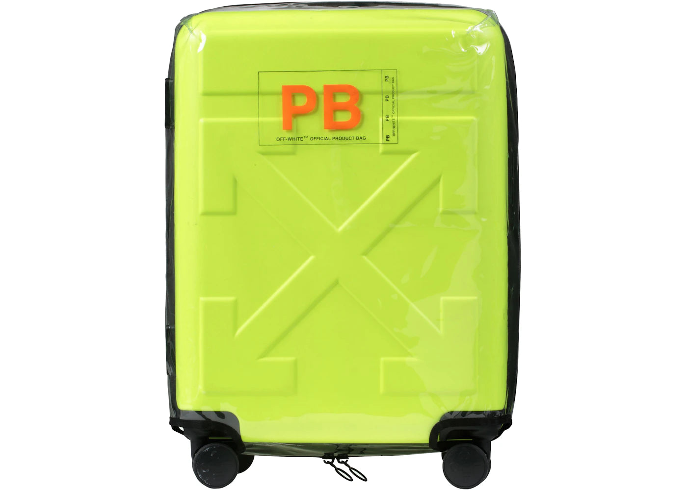 OFF-WHITE Quote Luggage "FOR TRAVEL" Fluo Yellow