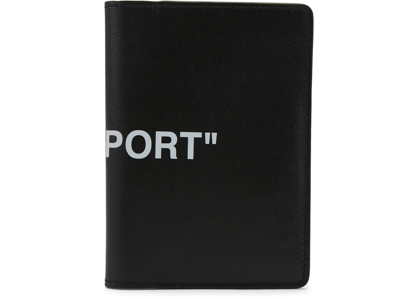 OFF-WHITE Quote Passport Wallet Black White