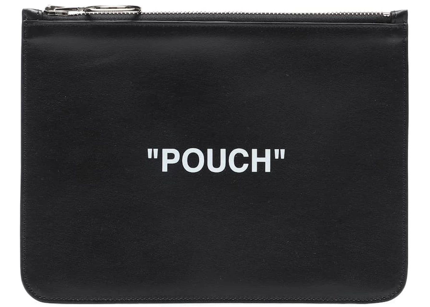 OFF-WHITE Quote Pouch Leather Black White