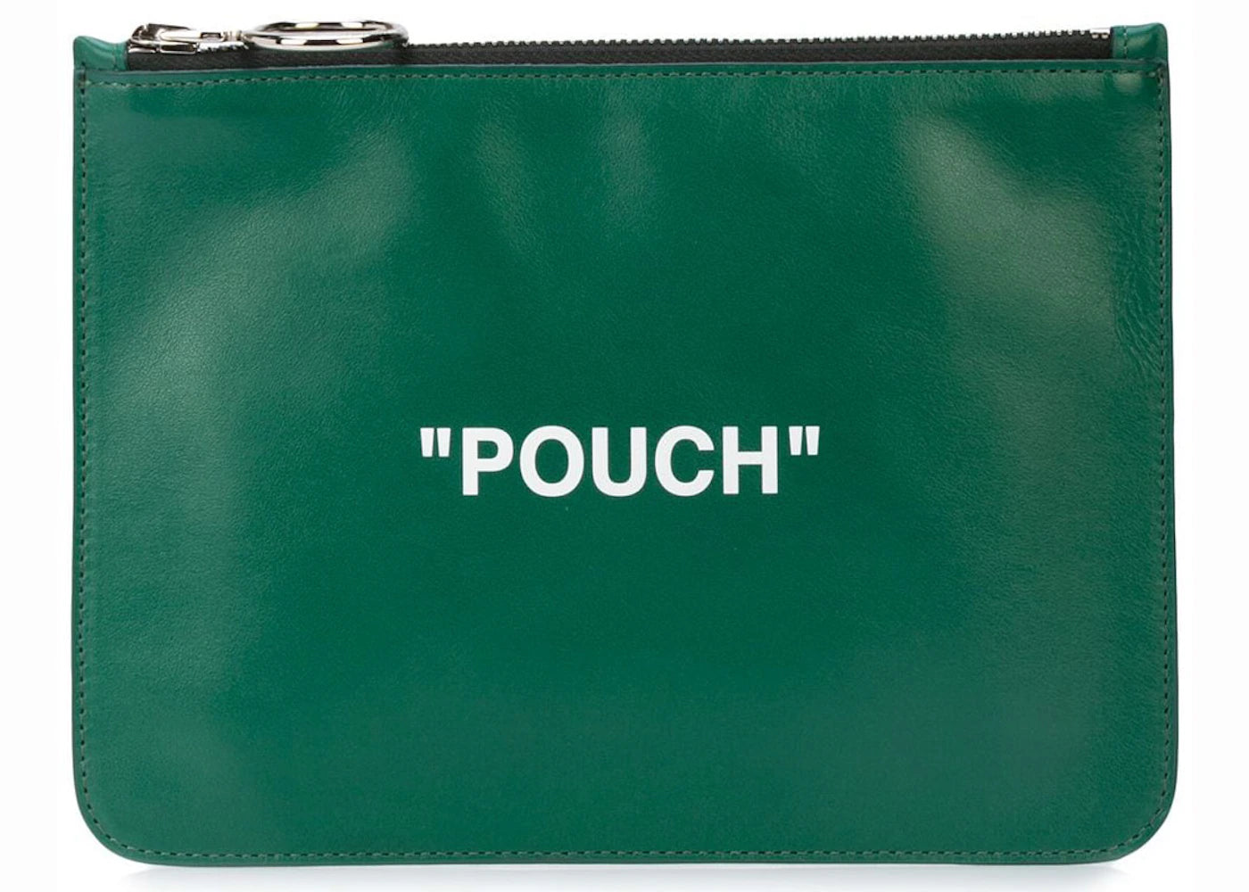 OFF-WHITE Quote Pouch Leather Green