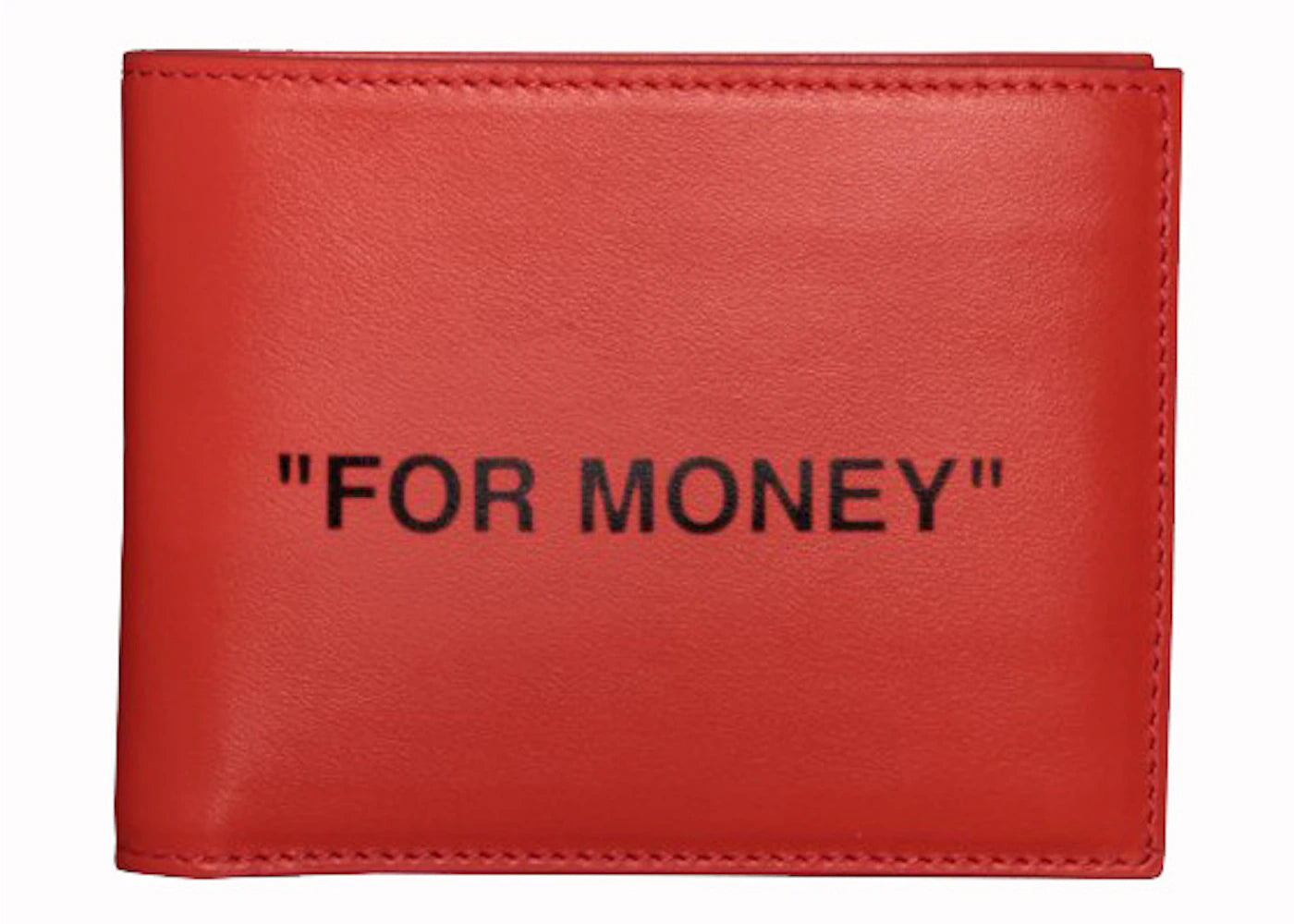 OFF-WHITE Quote Wallet "FOR MONEY" Orange Black