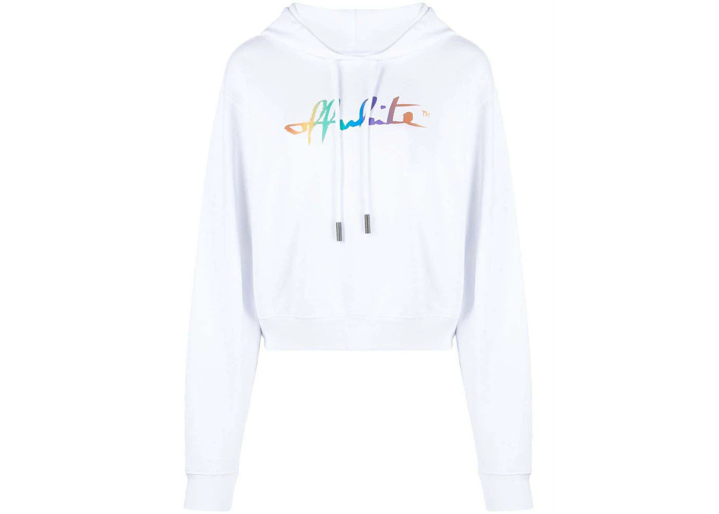 OFF-WHITE Rainbow Logo Hoodie White