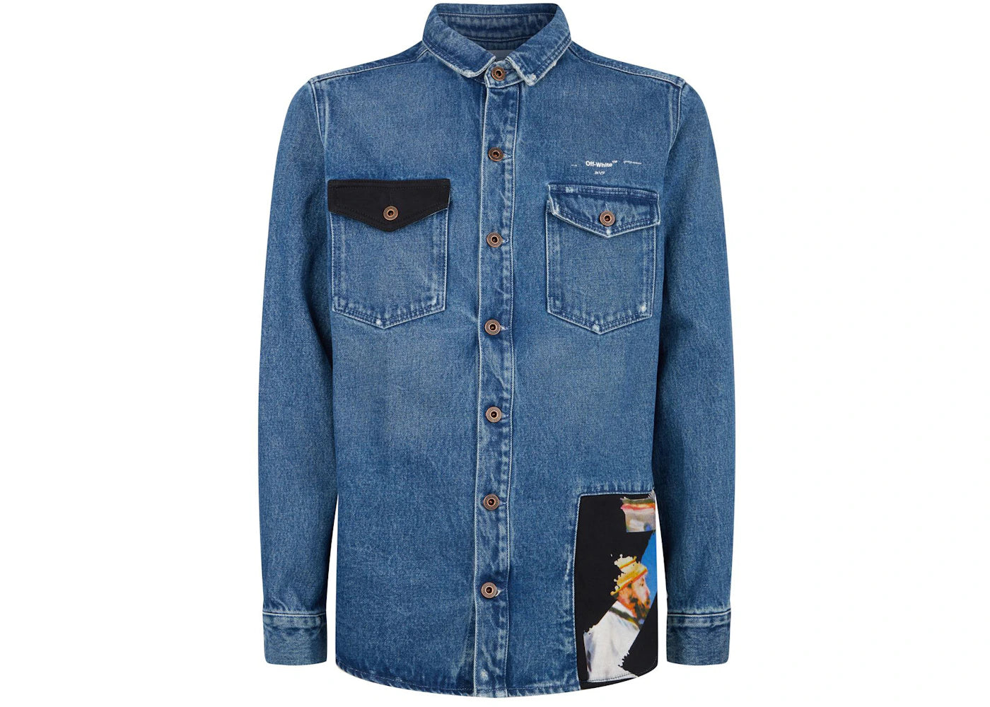 OFF-WHITE Reconstructed Denim Shirt Blue