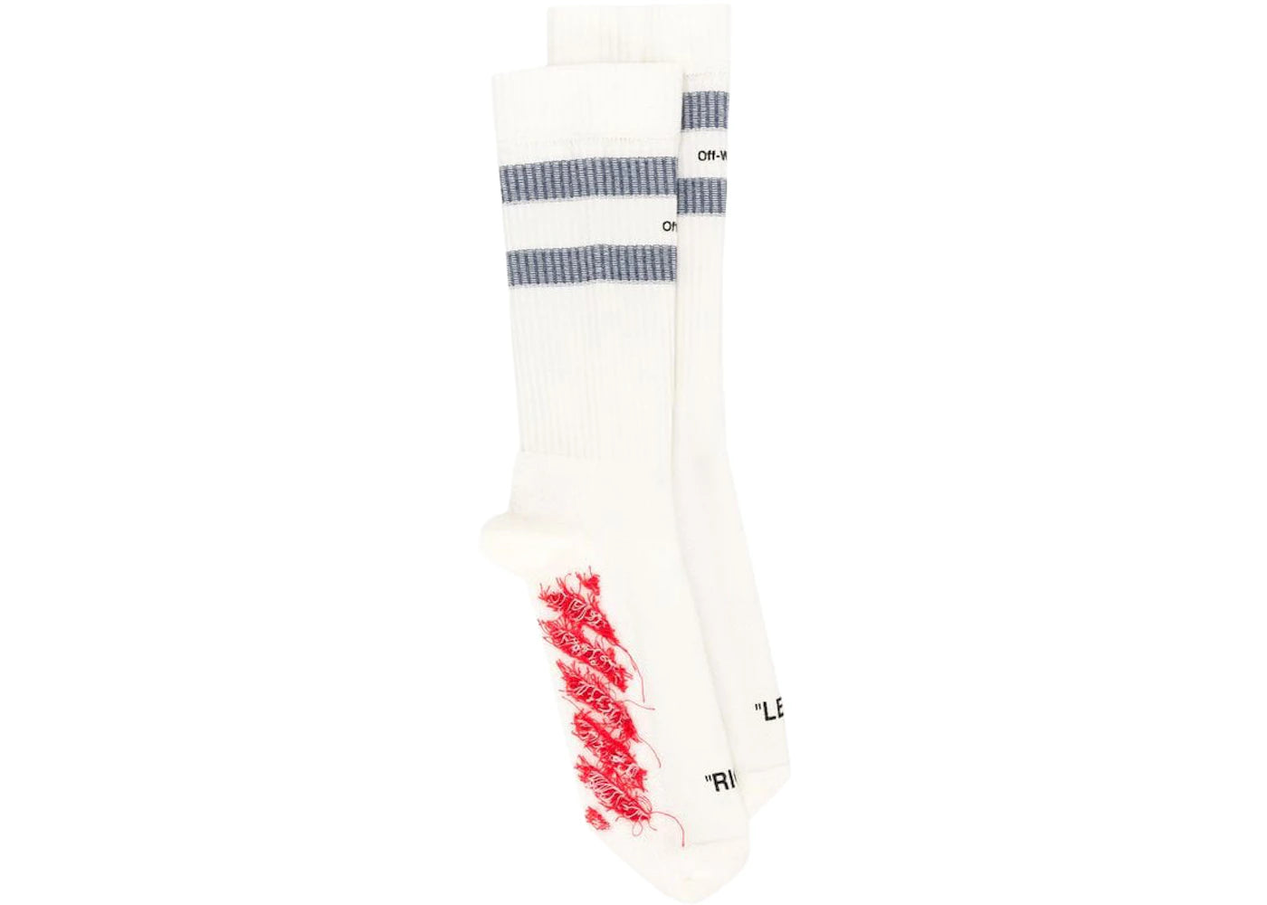 OFF-WHITE Reversed Diag Sport Socks White/Red