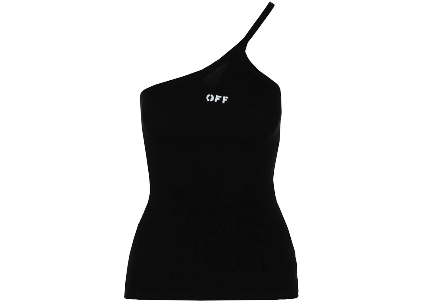 OFF-WHITE Ribbed Asymmetric Tank Top Black