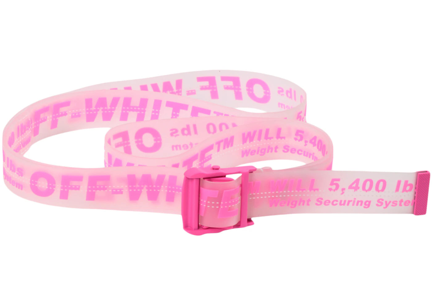 OFF-WHITE Rubber Industrial Belt (SS19) Transparent Fuchsia