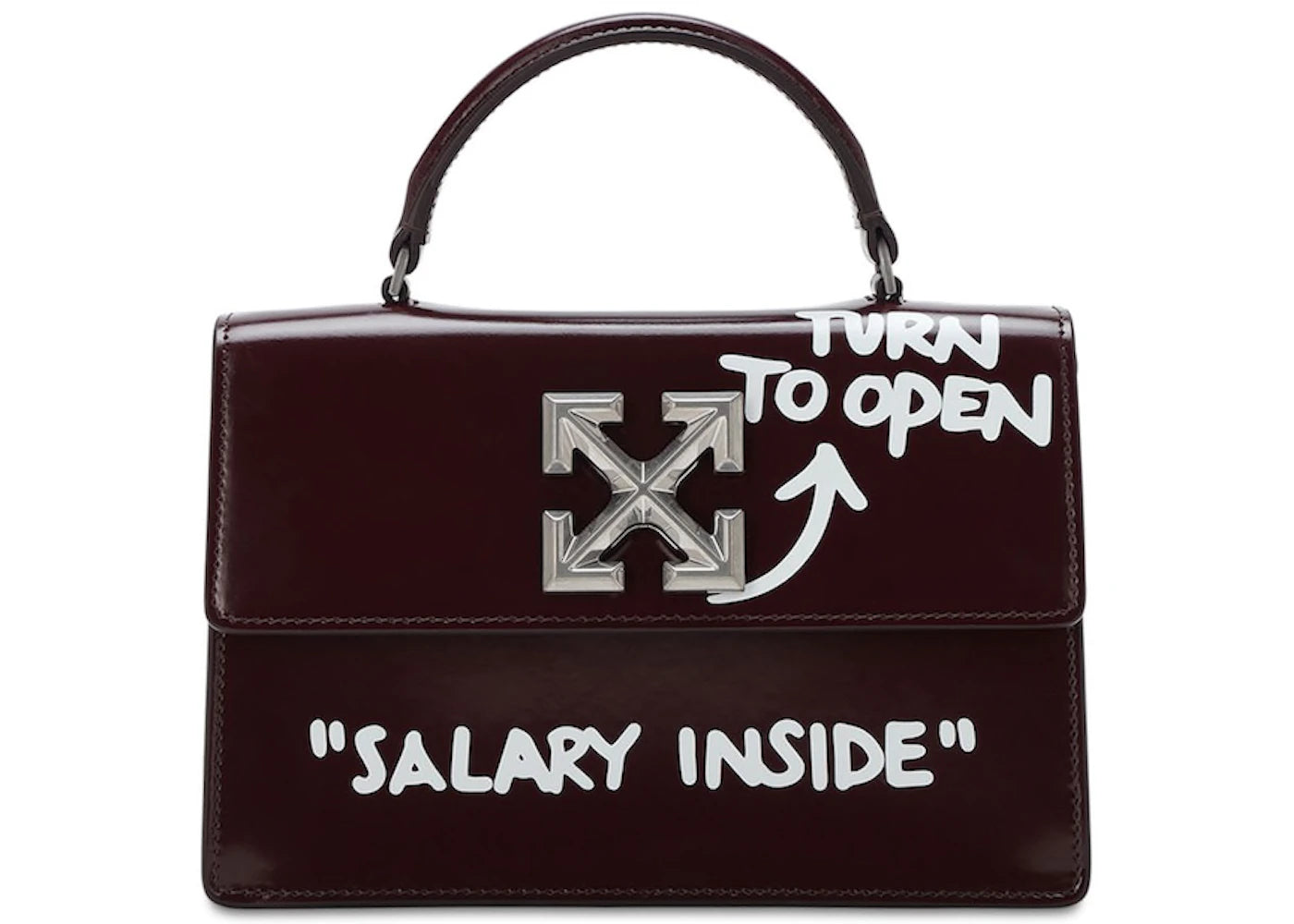 OFF-WHITE "SALARY INSIDE" 1.4 Jitney Bag Bordeaux