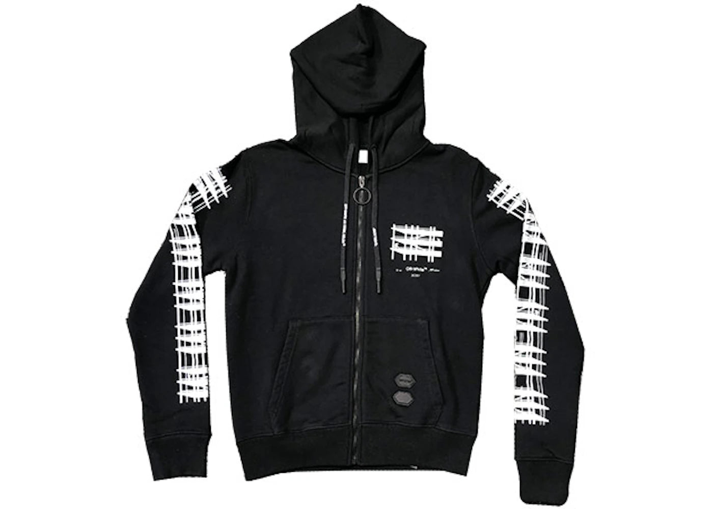 OFF-WHITE Scaffold Arrow Logo Zip Hoodie Black