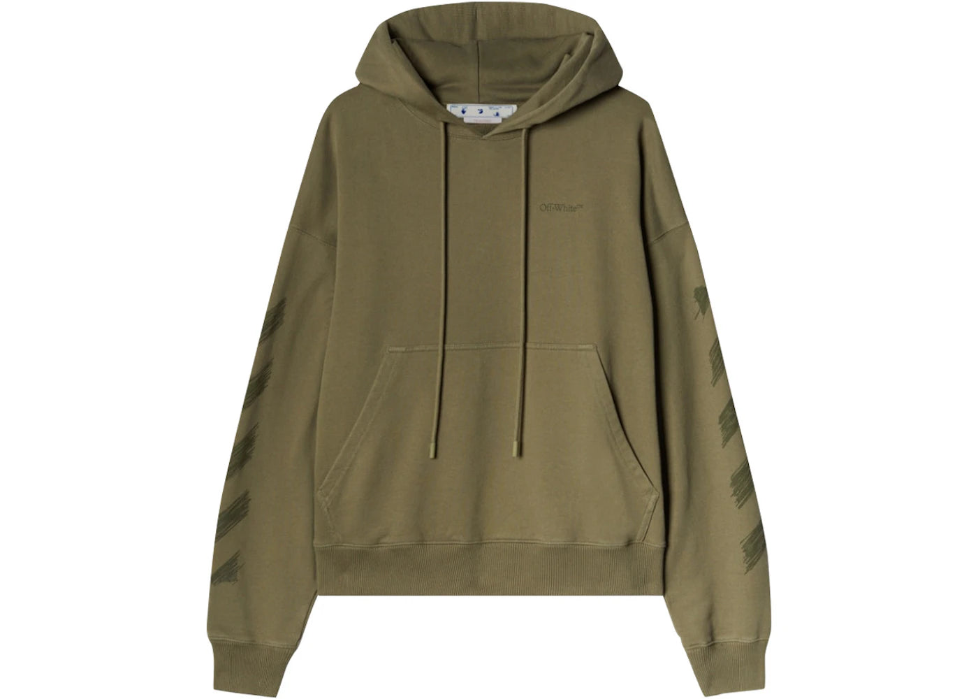 OFF-WHITE Scribble Logo Over Skate Hoodie Khaki