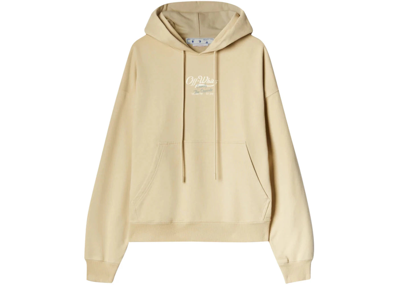 OFF-WHITE Script Logo Opp Over Skate Hoodie Beige