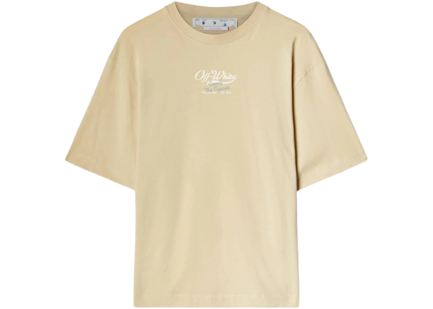 OFF-WHITE Script Logo Opp Over Skate S/S Tee Beige