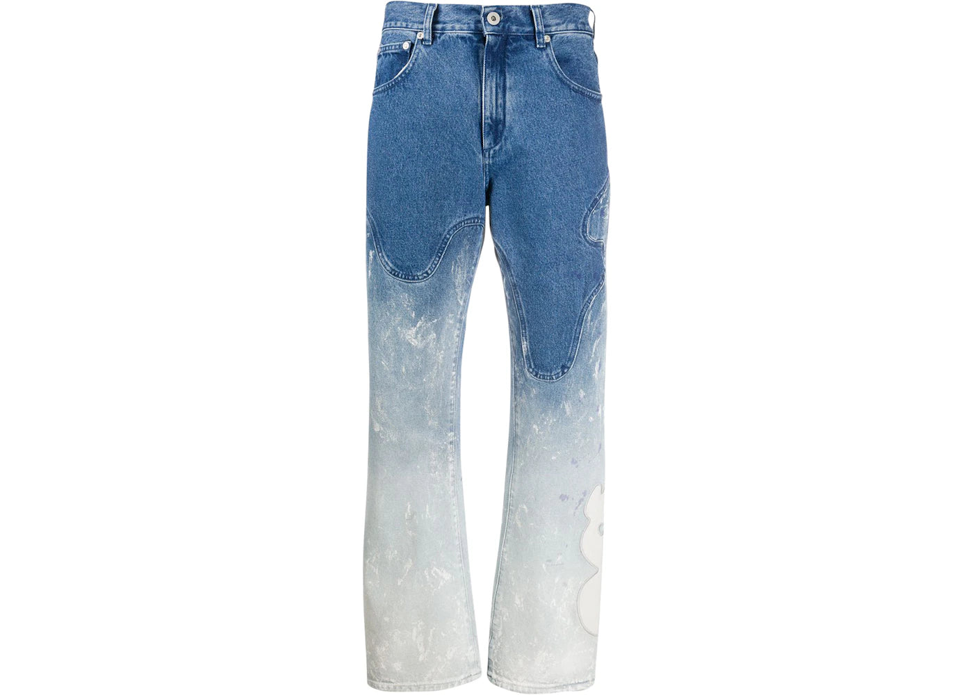 OFF-WHITE Shaped Baggy Denim Jeans Bleached Blue