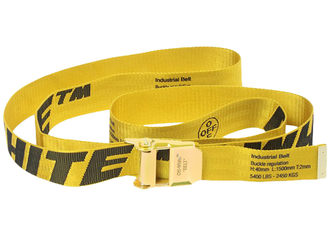 OFF-WHITE Short 2.0 Industrial Belt Yellow/Black/Gold