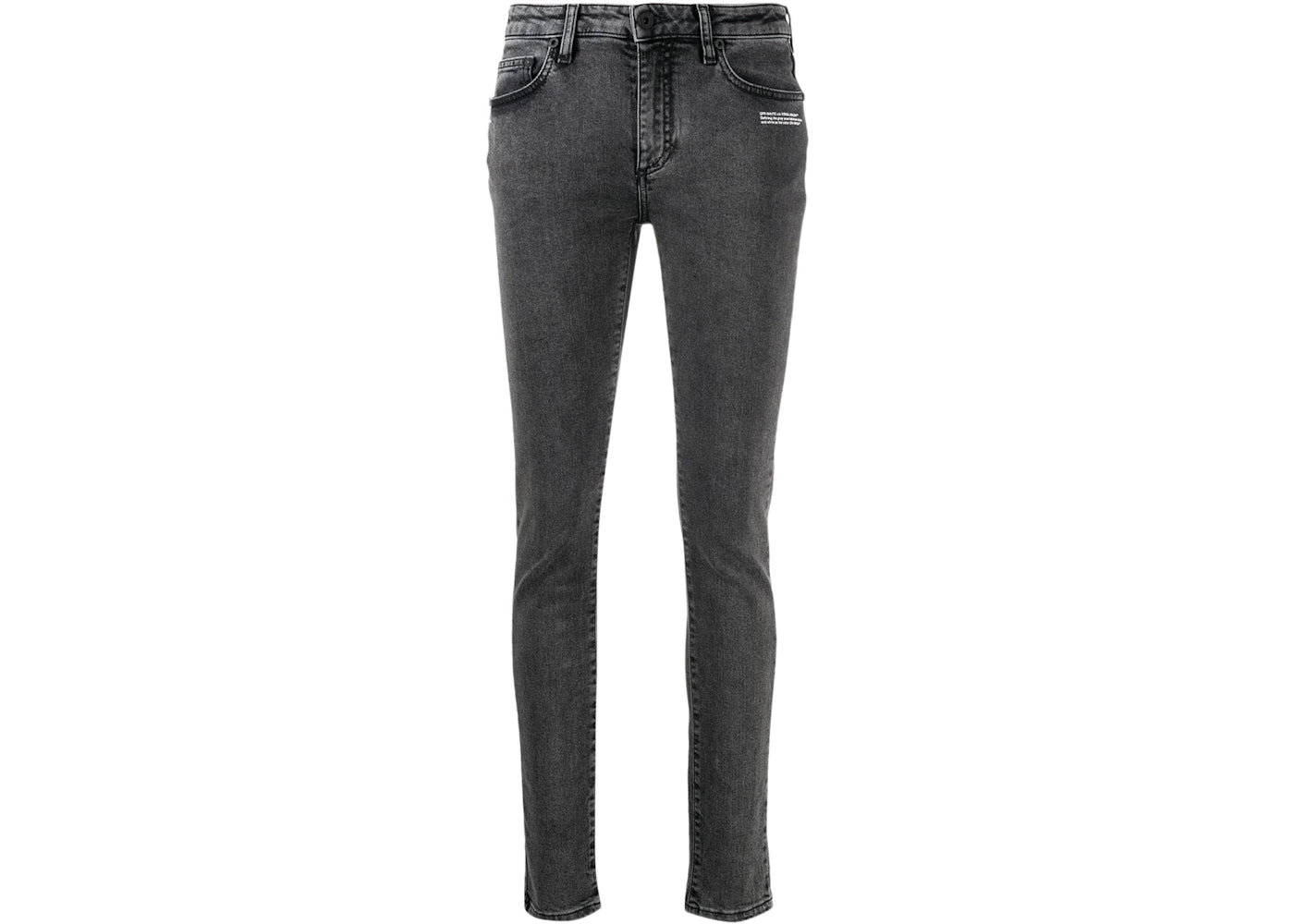 OFF-WHITE Skinny Denim Grey Area Jeans Dark Grey/White