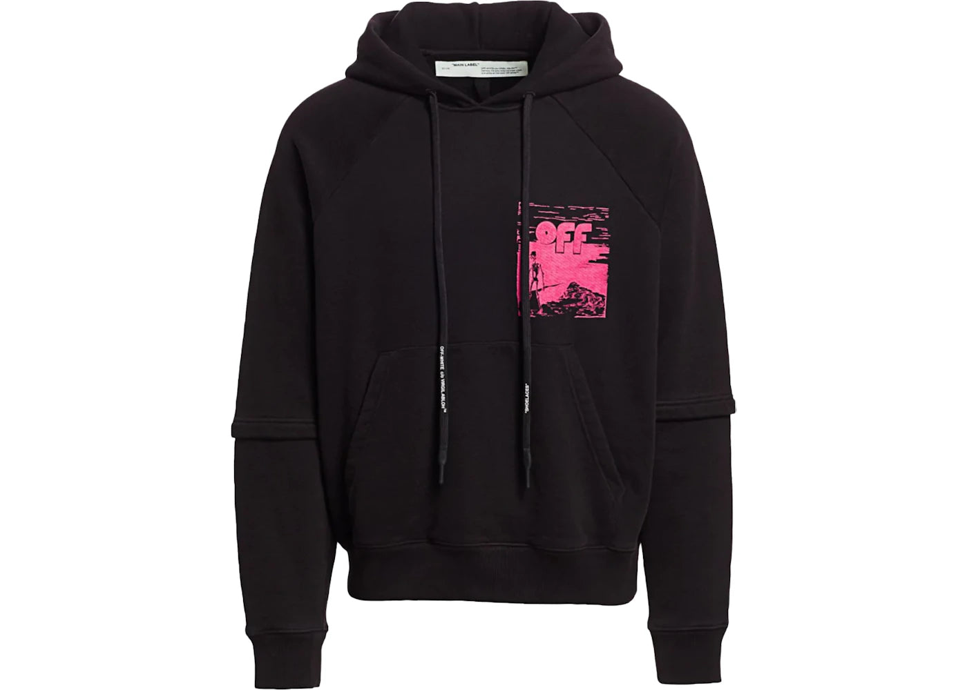 OFF-WHITE Skull Graphic Hoodie Black/Fuschia