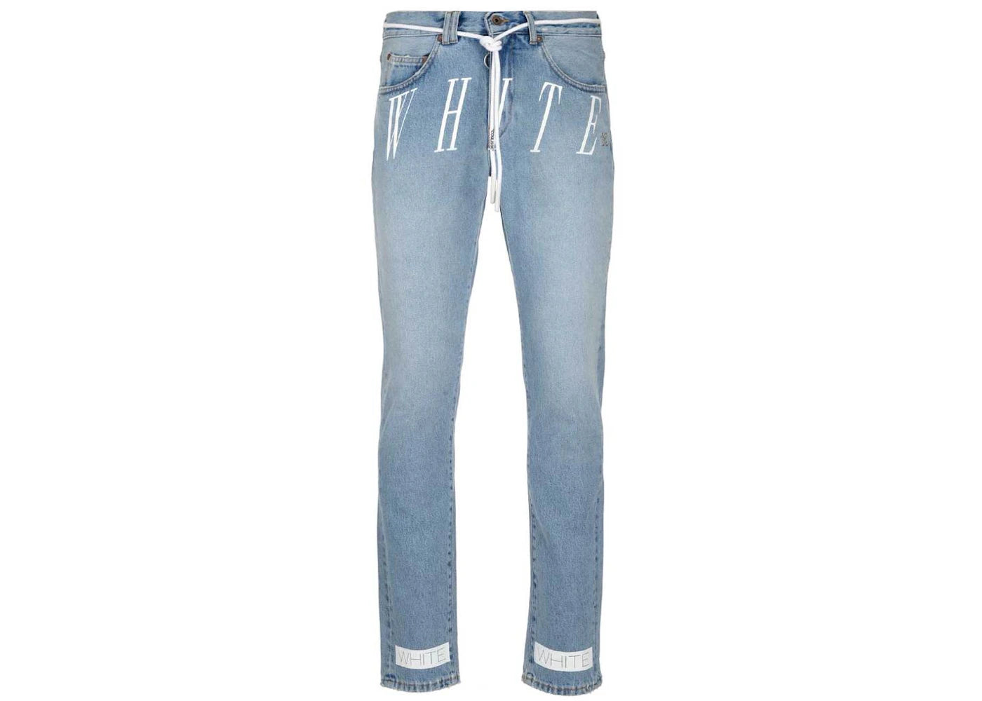 OFF-WHITE Slim Bleach Denim Jeans Bleach/Fuchsia