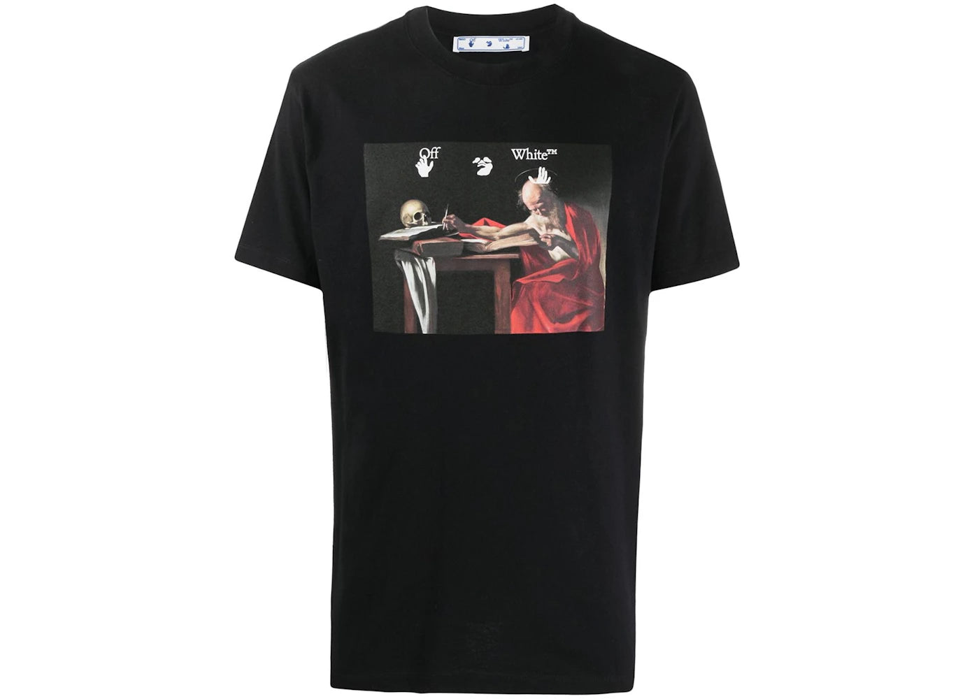 OFF-WHITE Slim Fit Caravaggio Saint Jerome Writing T-shirt Black