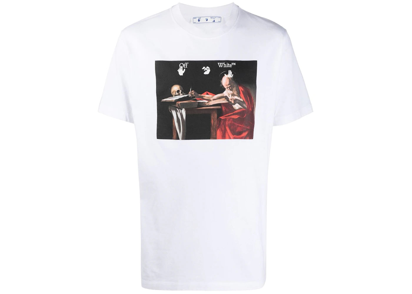 OFF-WHITE Slim Fit Caravaggio Saint Jerome Writing T-shirt White