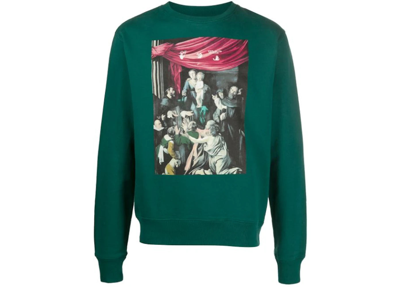 OFF-WHITE Slim Fit Carvaggio Painting Sweatshirt Dark Green/Black