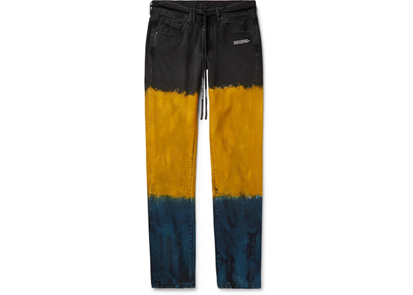 OFF-WHITE Slim Fit Dip Dyed Denim Jeans Black/Saffron/Storm Blue