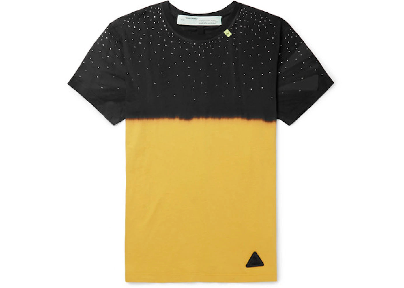 OFF-WHITE Slim Fit Embellished Tie Dyed T-shirt Black/Yellow