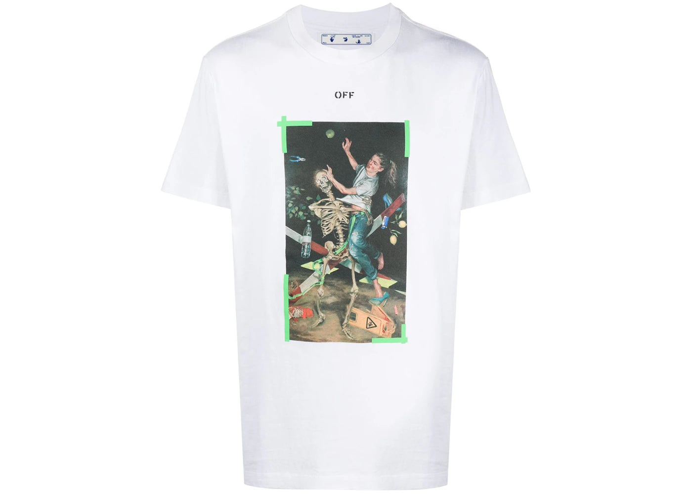 OFF-WHITE Slim Fit Pascal FOR EVER Painting T-Shirt White Green