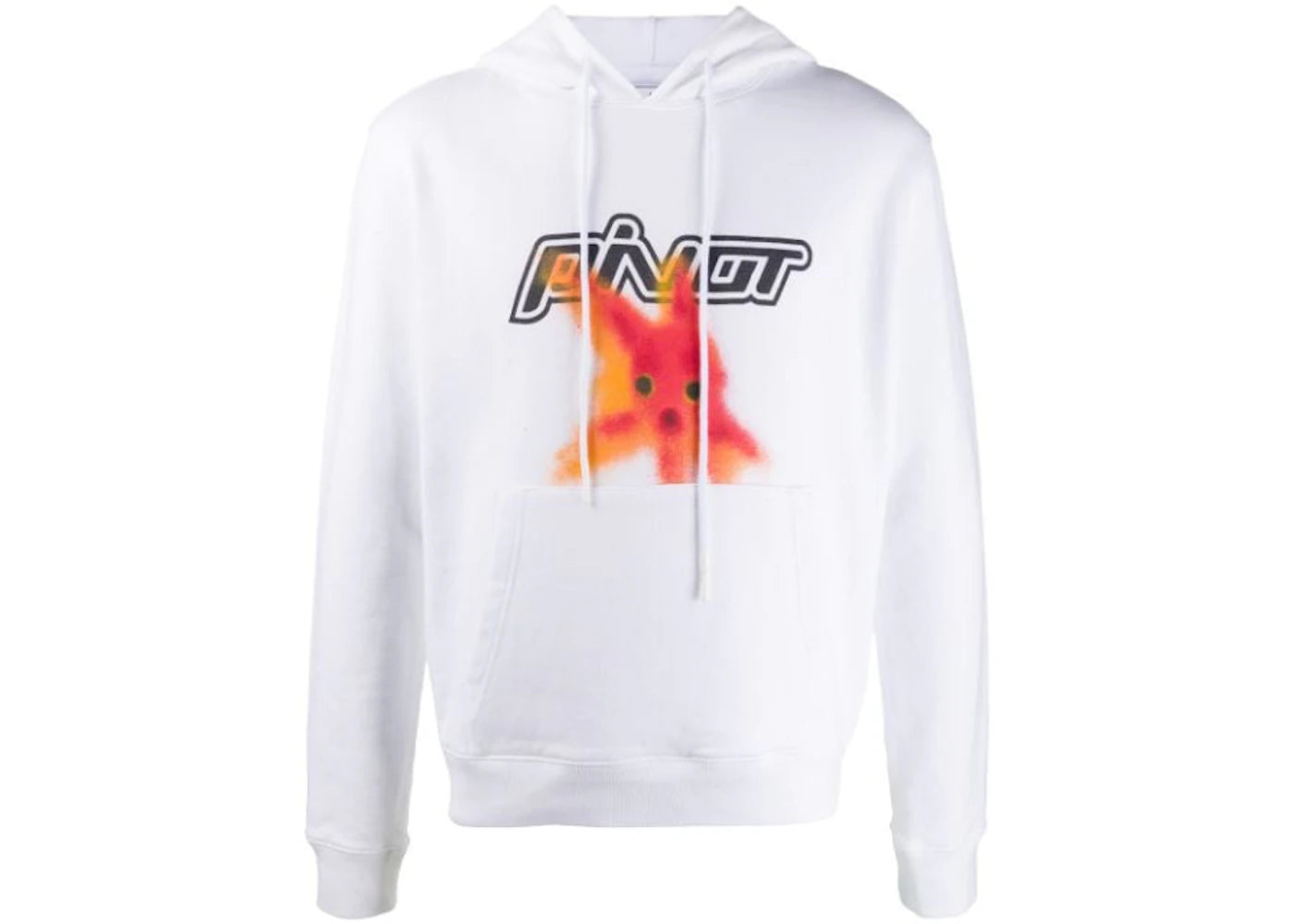 OFF-WHITE Slim Fit Plastic Fish Hoodie White/Red