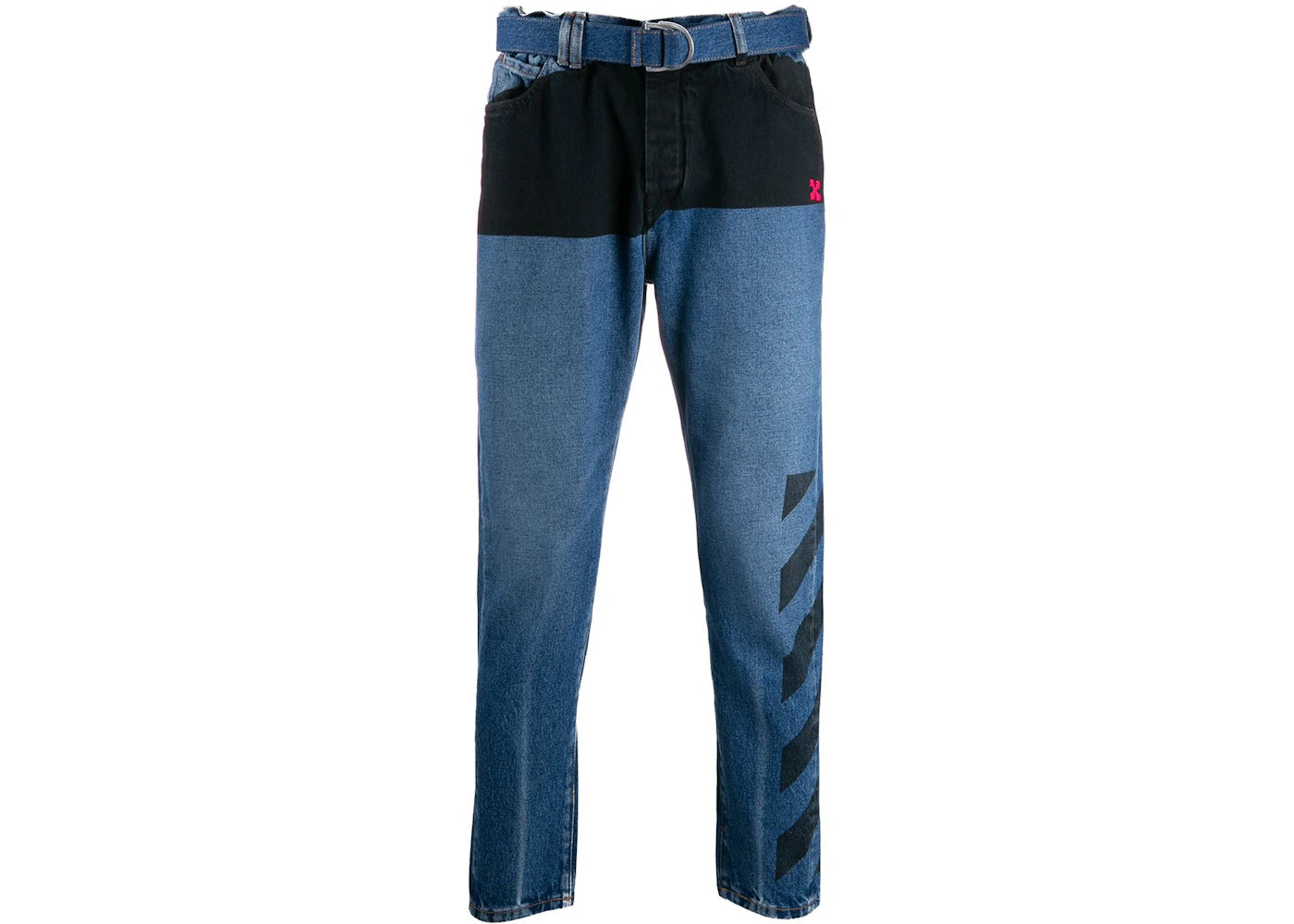 OFF-WHITE Slim Low Crotch Gabardine Denim Jeans Dark Blue