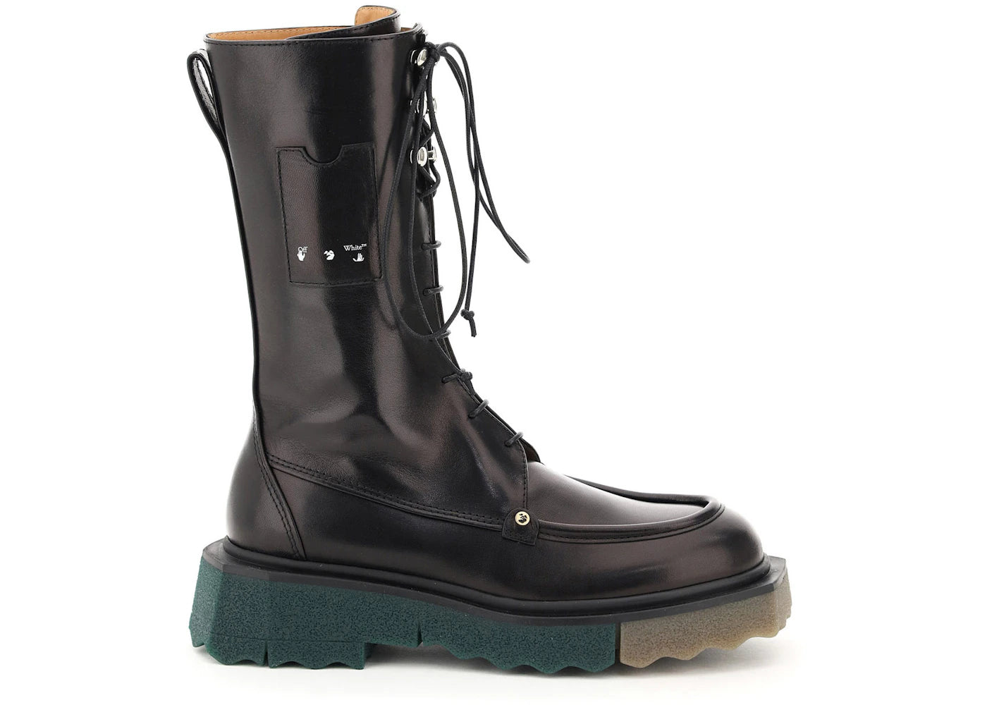 OFF-WHITE Sponge Combat Boot Black Green (Women's)