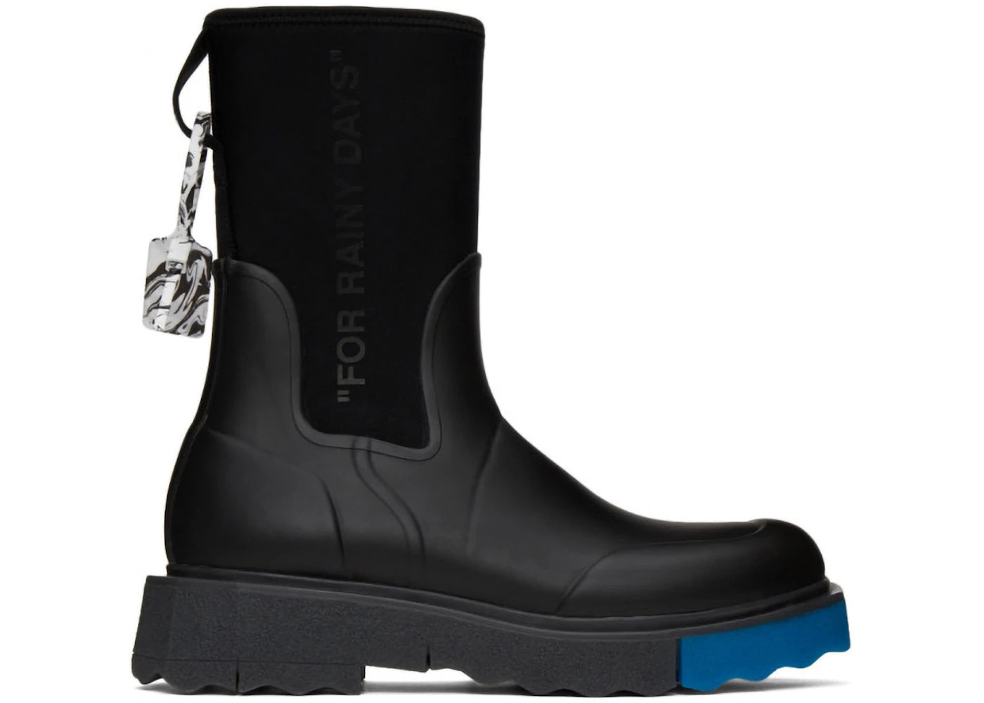 OFF-WHITE Sponge Rubber Rain Boot For Rainy Days Black Blue