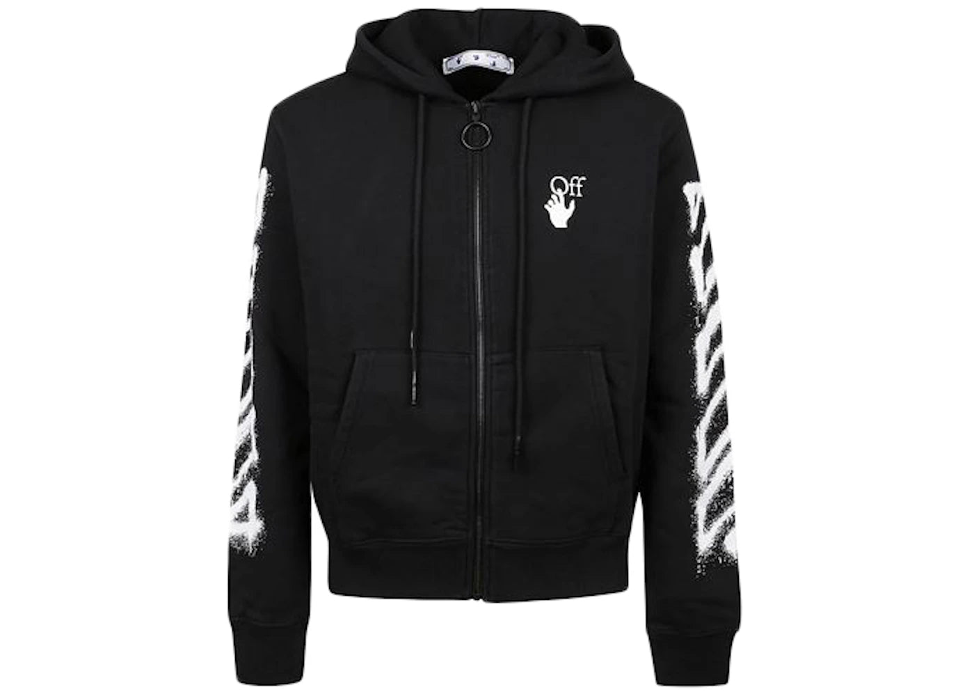 OFF-WHITE Spray Marker Arrows Zip Up Hoodie Black