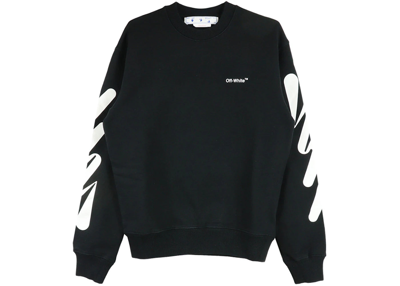 OFF-WHITE Spray Paint Diag Logo Print Crewneck Black/White