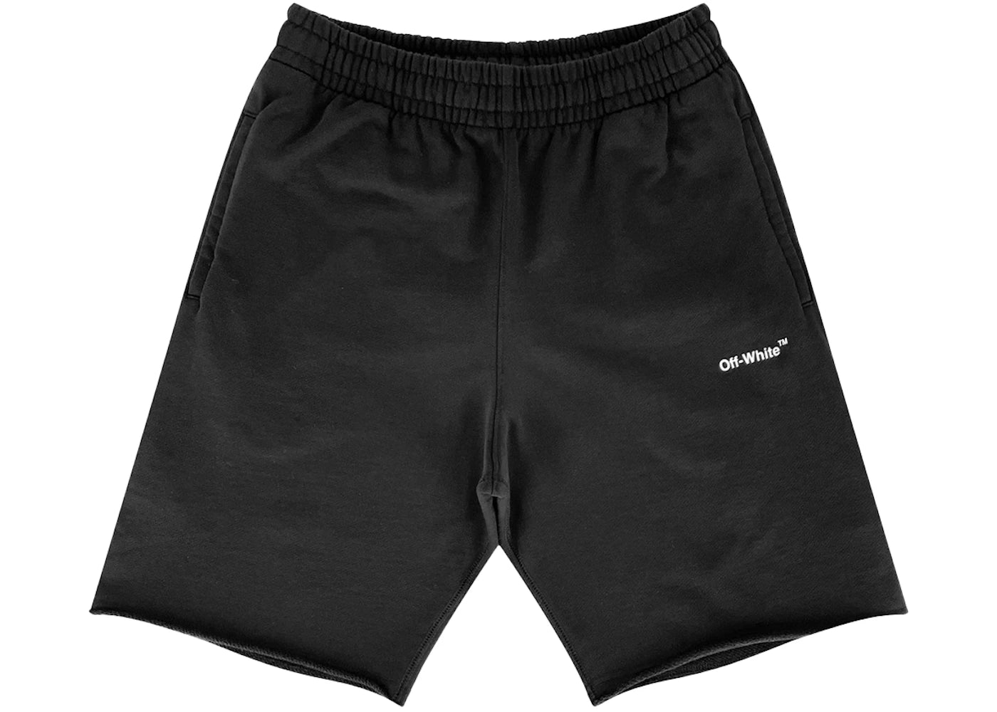 OFF-WHITE Spray Paint Diag Logo Print Shorts Black/White