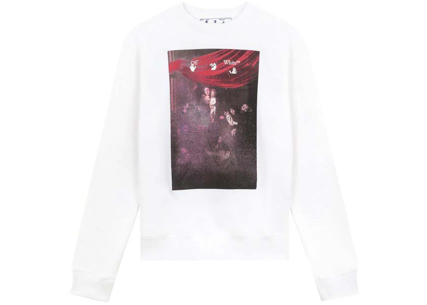 OFF-WHITE Sprayed Caravagg Slim Crewneck White