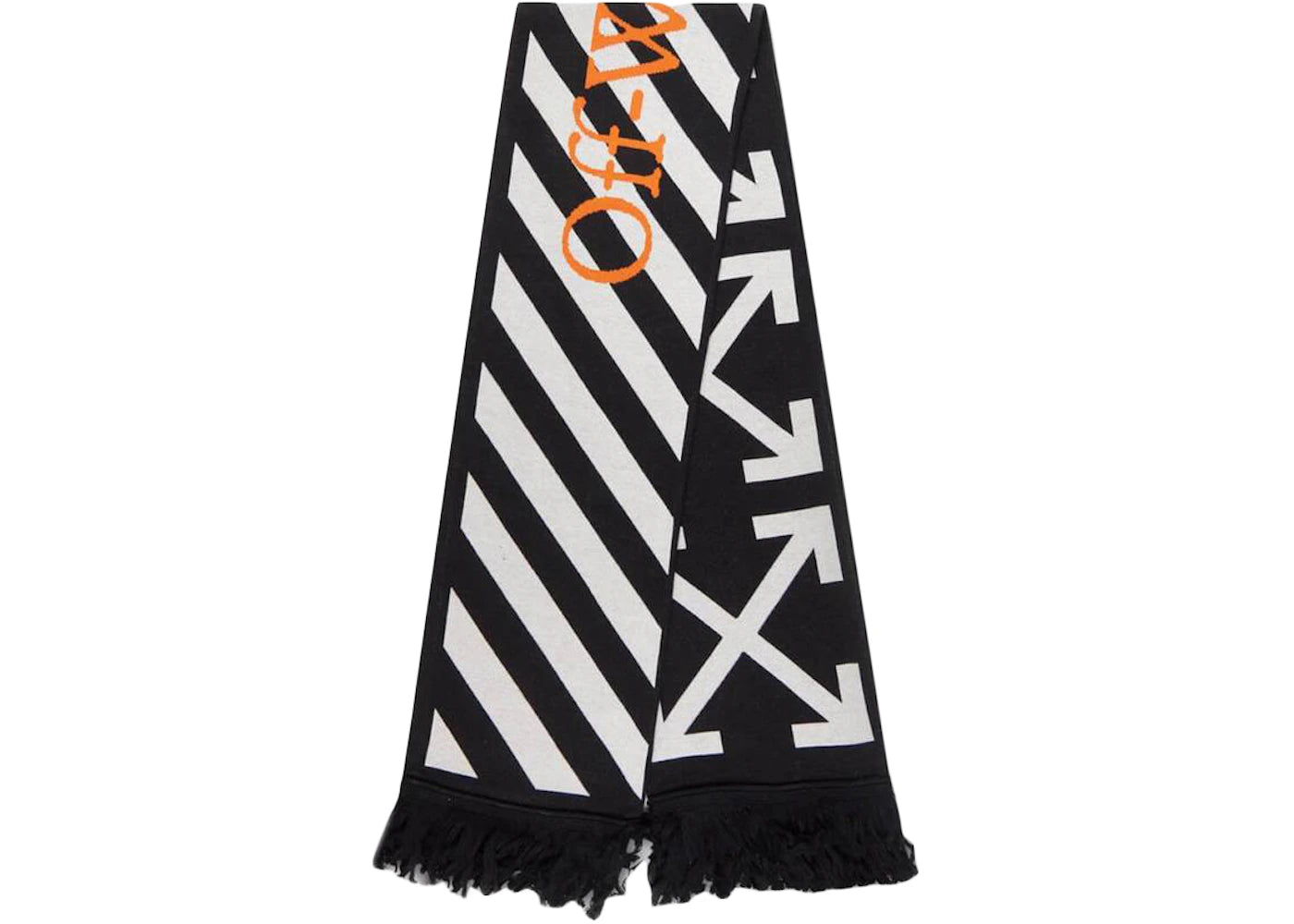 OFF-WHITE Stripe Logo Scarf Black White