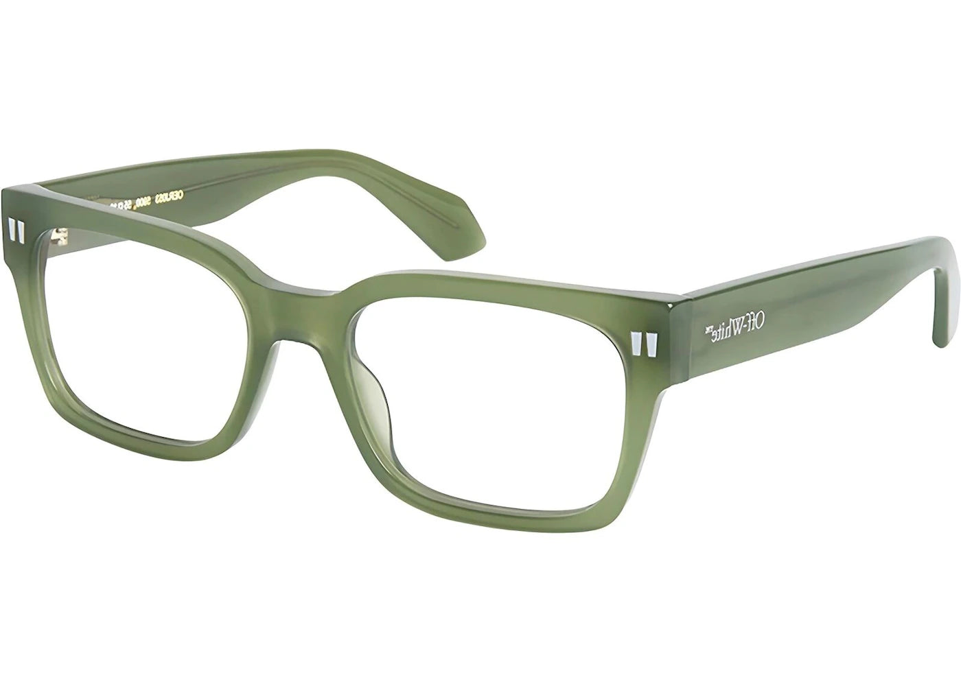 OFF-WHITE Style 53 Eyeglasses Olive Green/Clear Lens (OERJ053S24PLA0015900-FR)