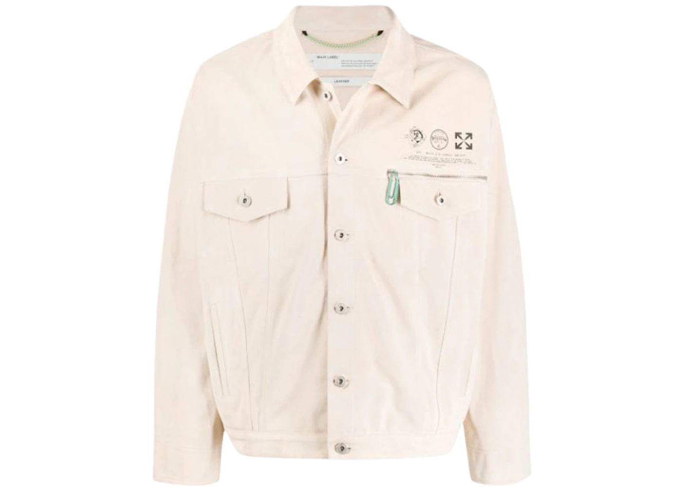 OFF-WHITE Taft Point Leather Jacket Sand/Black