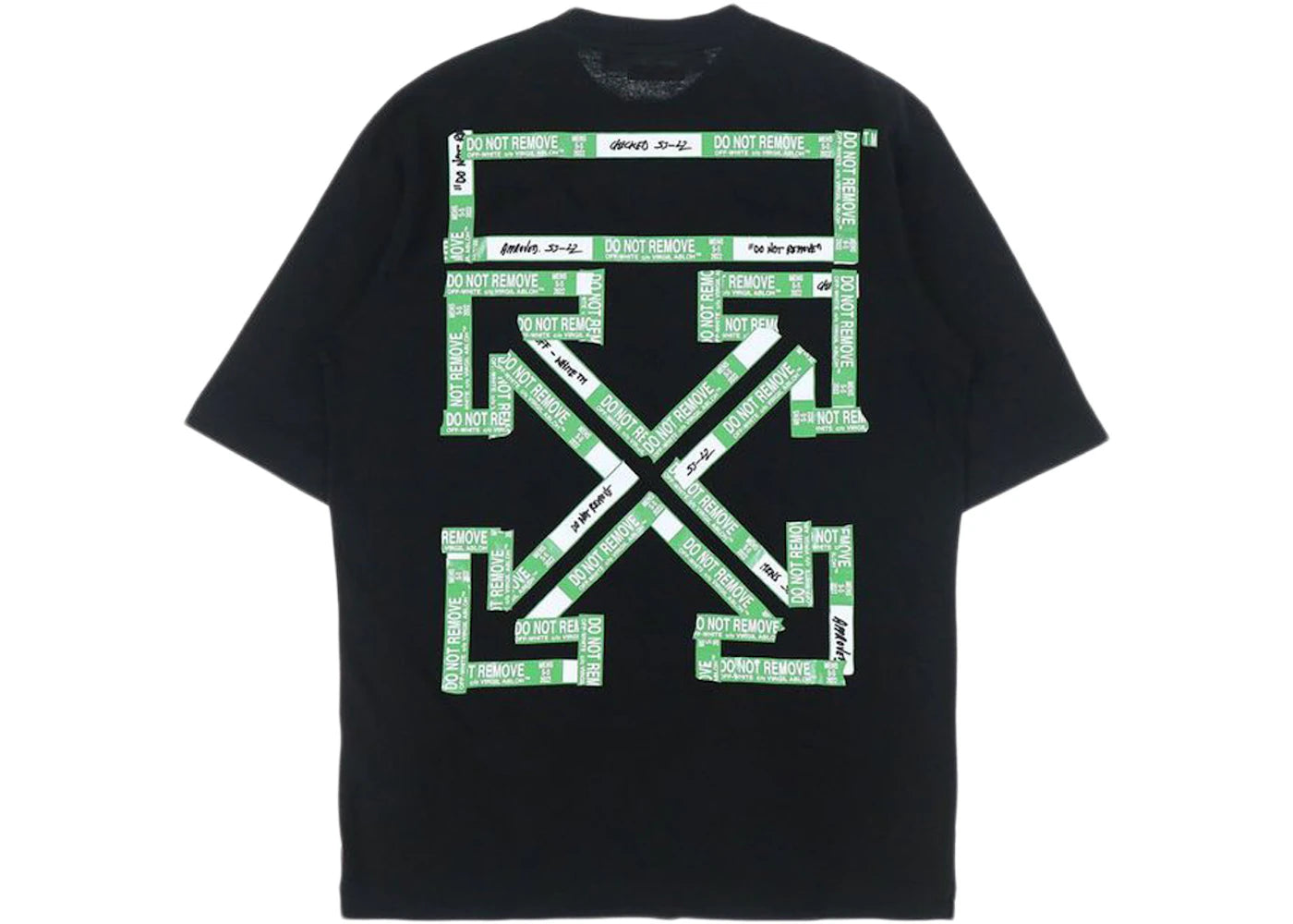 OFF-WHITE Tape Arrows PKT Skate T-Shirt Black/Green Fluo